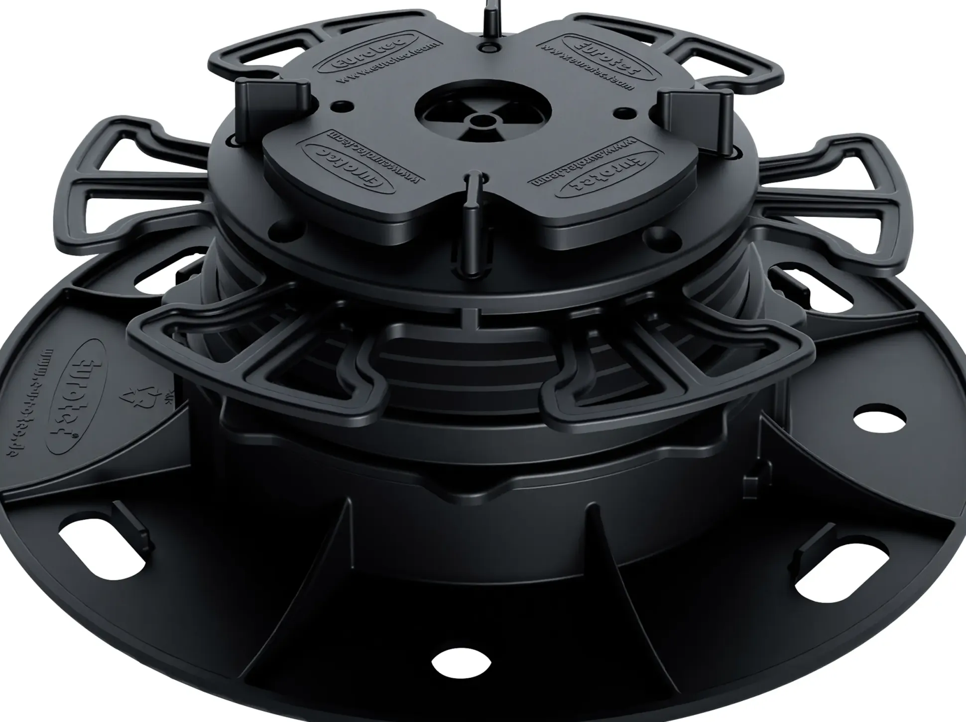 HS Terra Terrassenfuß Pro Cera S Aufbauhöhe 50,3 - 65,8 mm schwarz