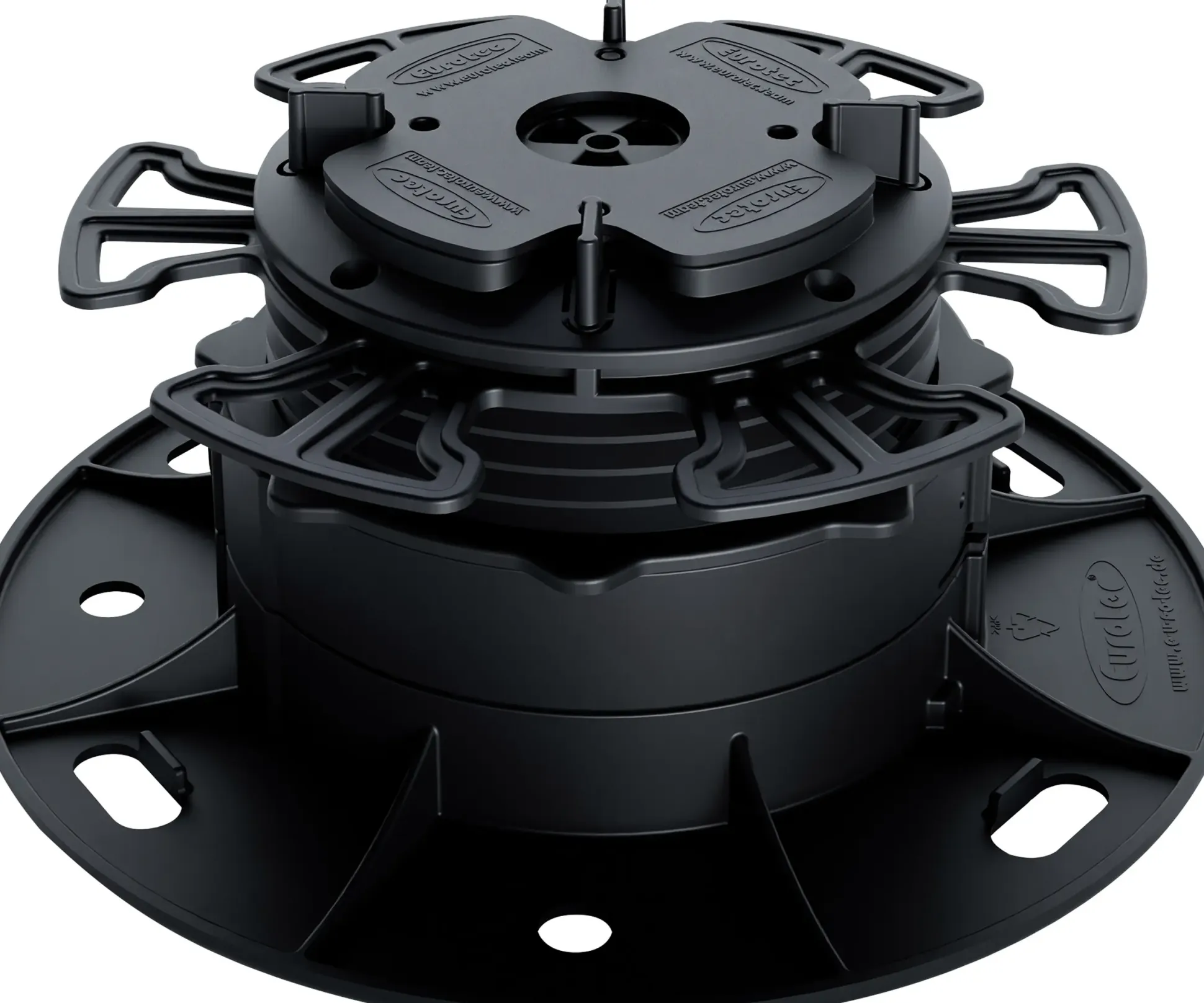 HS Terra Terrassenfuß Pro Cera M Aufbauhöhe 65,3 - 80,8 mm schwarz