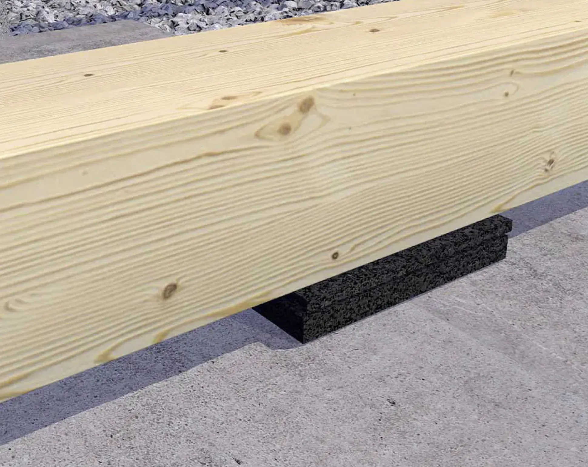 HSI Terra Unterlegpads für Terrasse 7 x 7 x 1 cm Kautschukgranulat schwarz - 50 Stk.