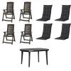 Jardin Garten-Essgruppe Aruba + Elise 4 Personen Kunststoff graphit/schwarz