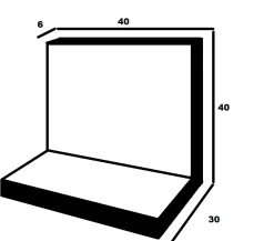 Kann L-Stein 40 x 30 x 40 cm grau