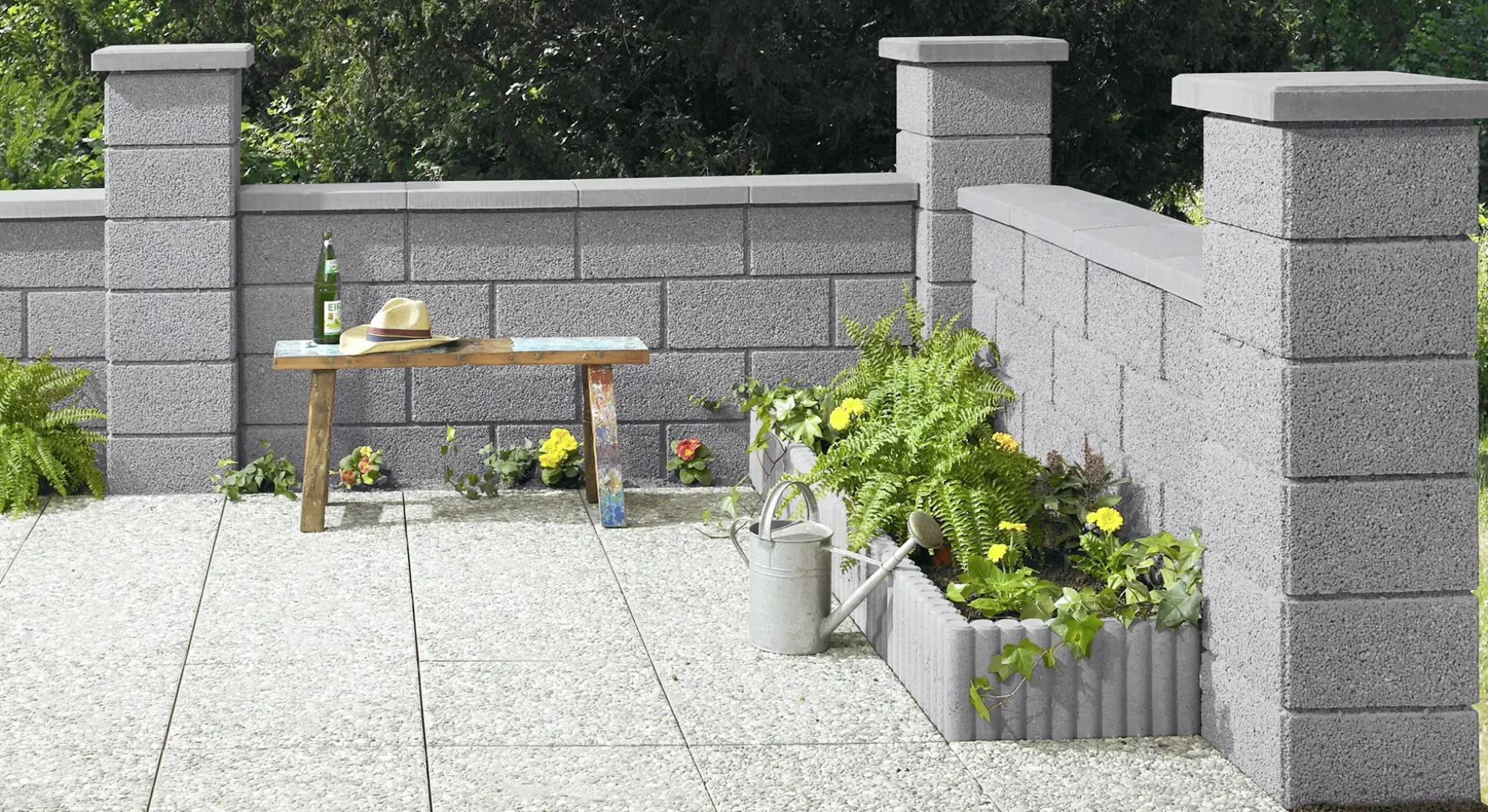 Kann Mauerabdeckung Garten 50 x 33 x 5 cm grau