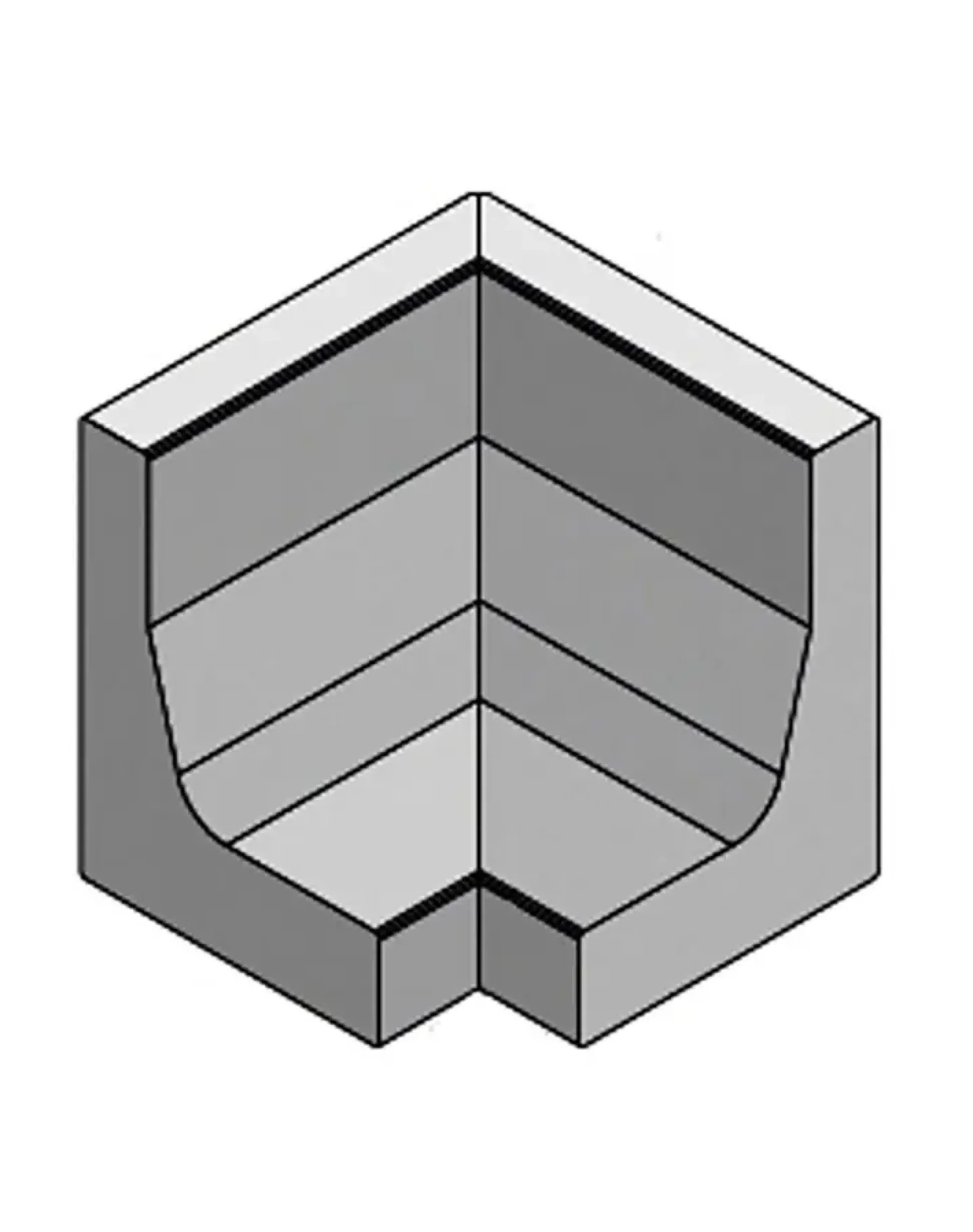 Kann Winkelstein 40 x 40 x 30 cm grau