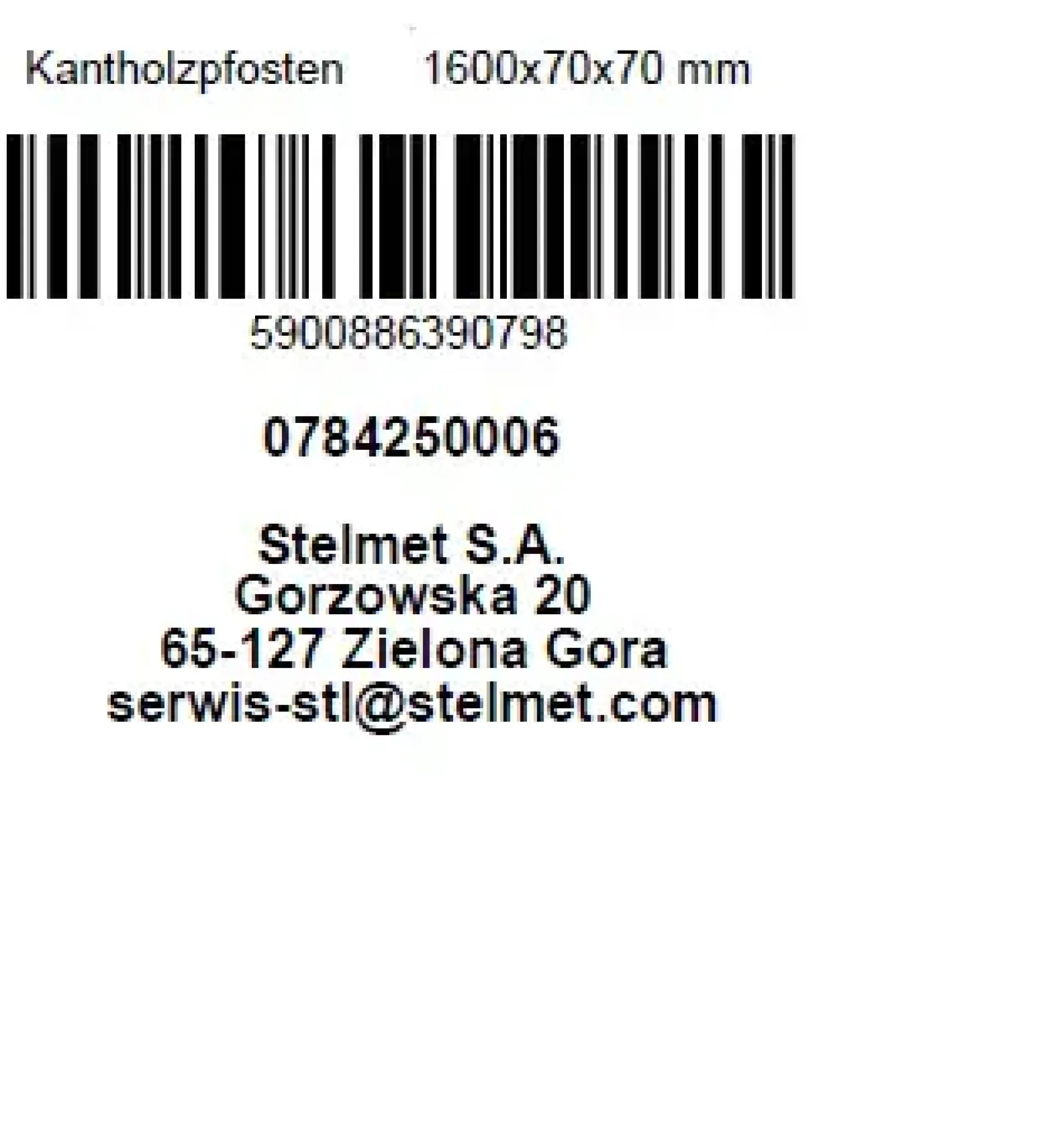 Kantholzpfosten 160 cm, 70 x 70 mm, kesseldruckimprägniert