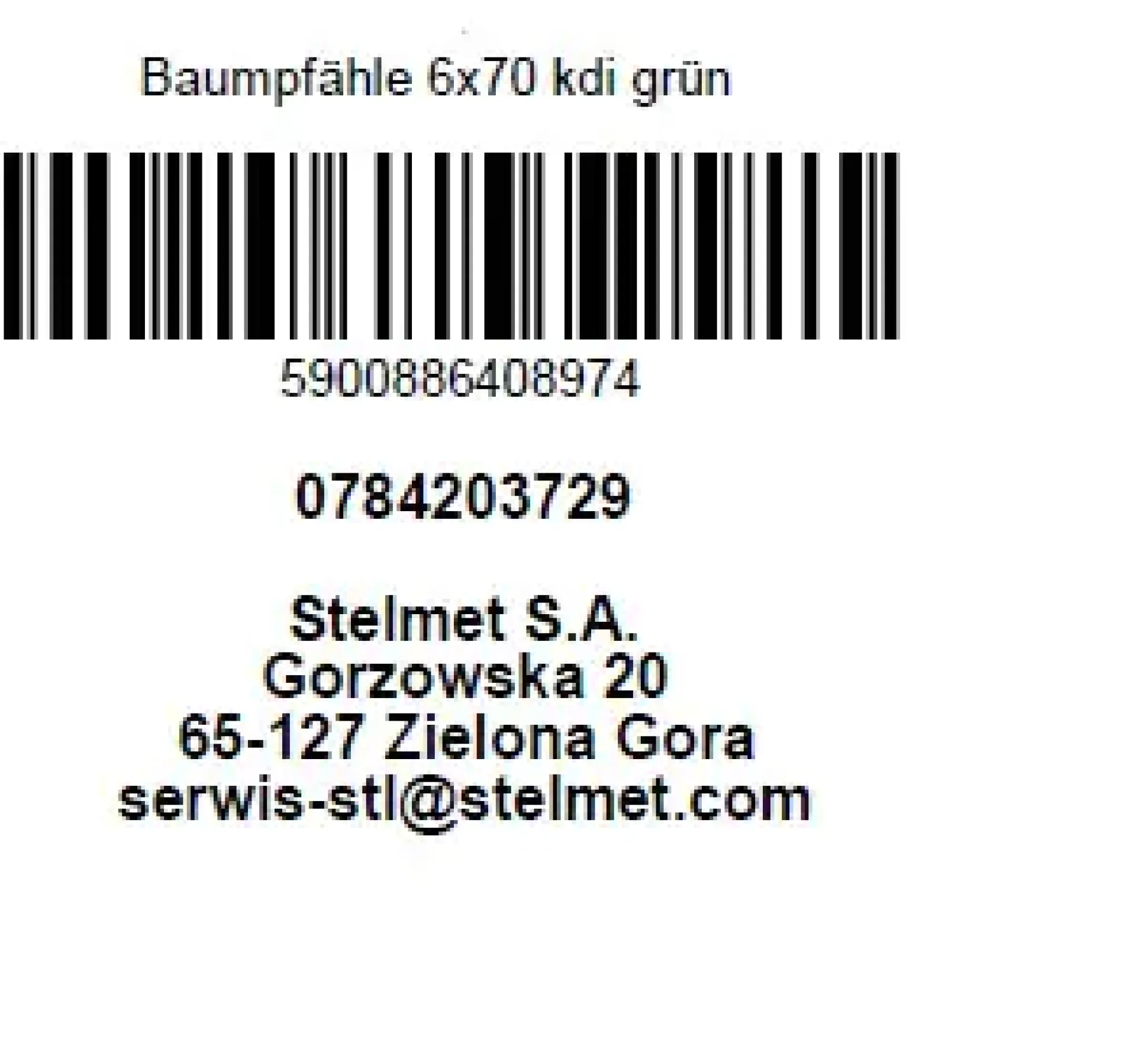 Kesseldruckimprägnierter Baumpfahl 70 cm, Ø 6 cm