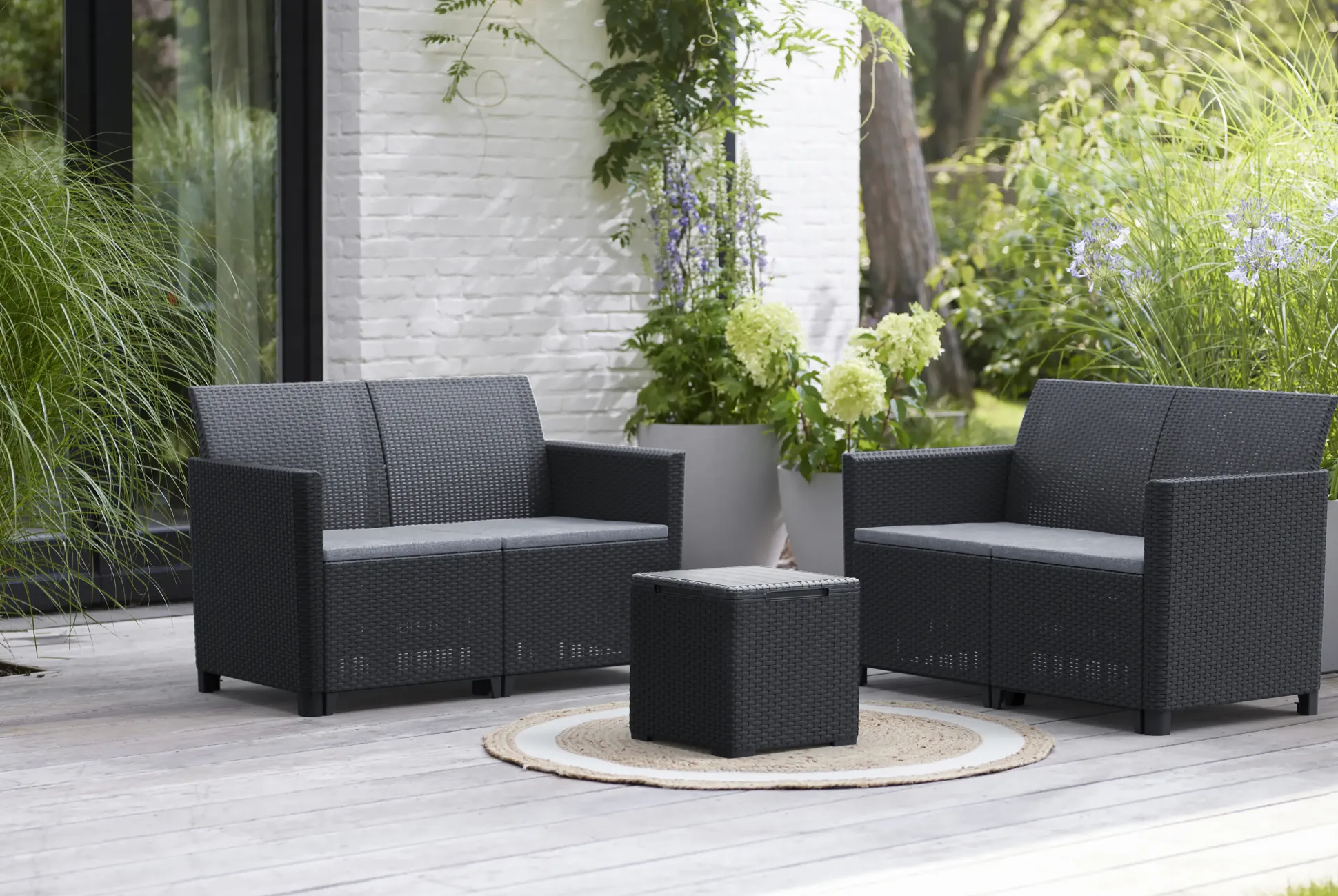 Keter Gartenmöbel-Set Marie Kunststoff in Rattan-Optik