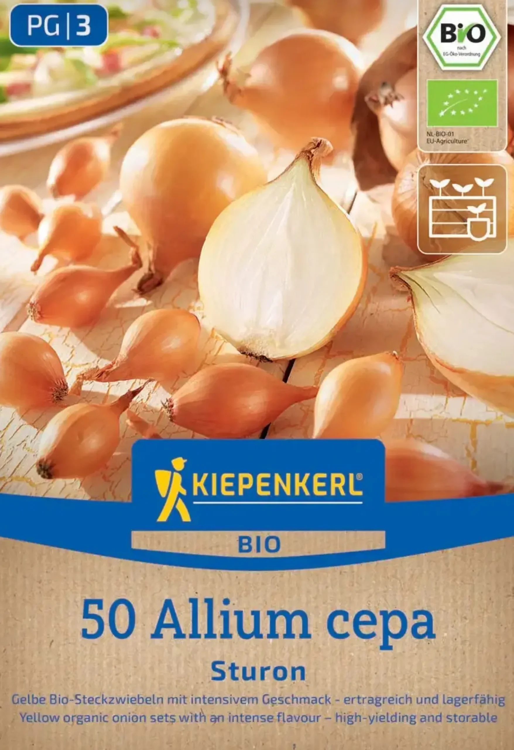Kiepenkerl Bio Steckzwiebel Sturon Gr. 12/21, 50 Stück