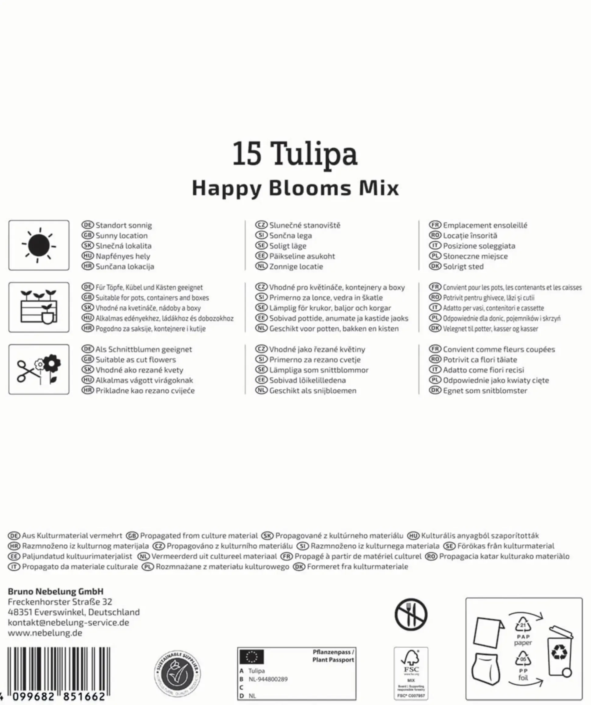 Kiepenkerl Herbstblumenzwiebelmischung Mega-Pack Tulpen Happy Bloom Mix 15 Stück