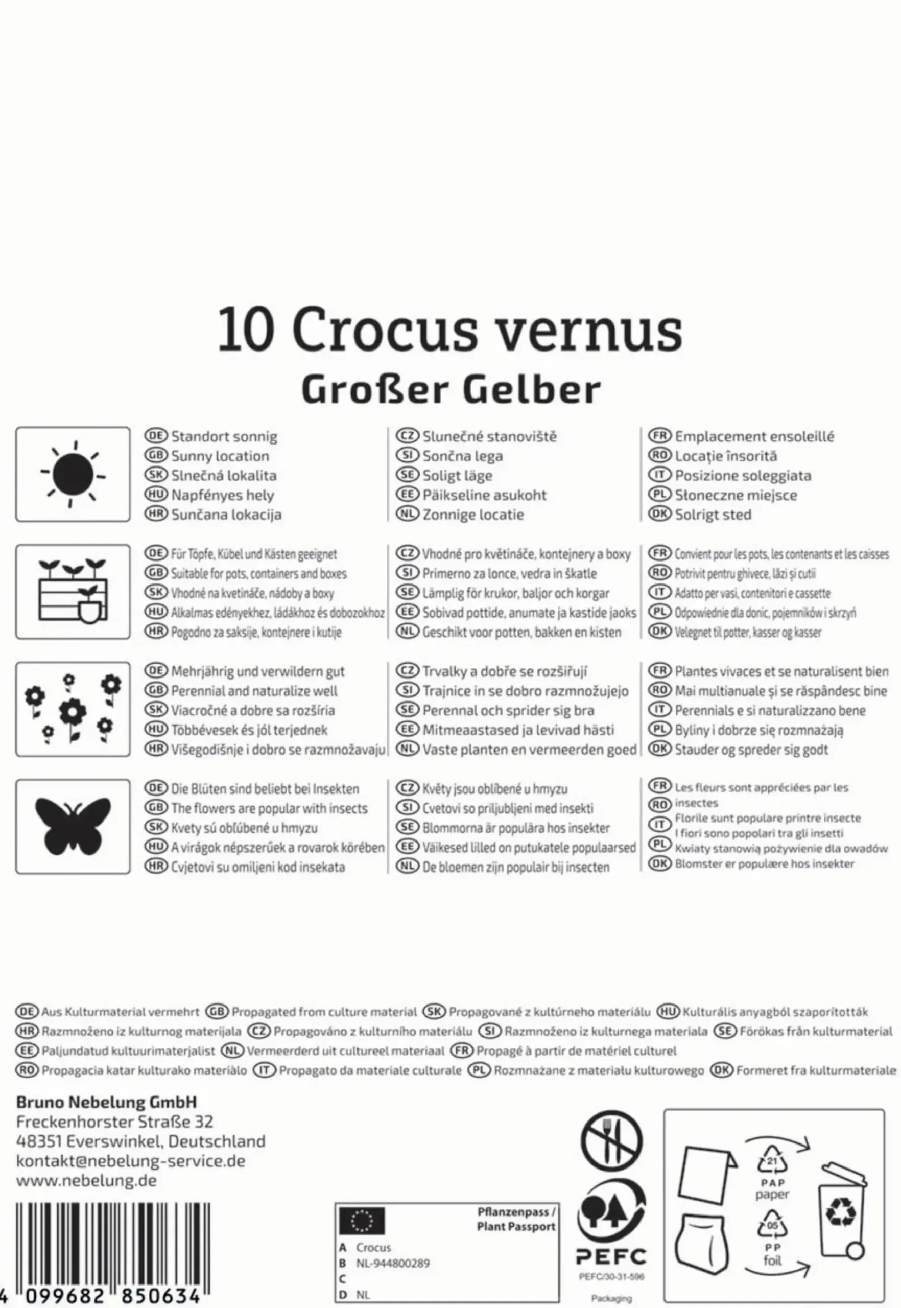 Kiepenkerl Herbstblumenzwiebel Großblumiger Krokus Großer Gelber 10 Stück