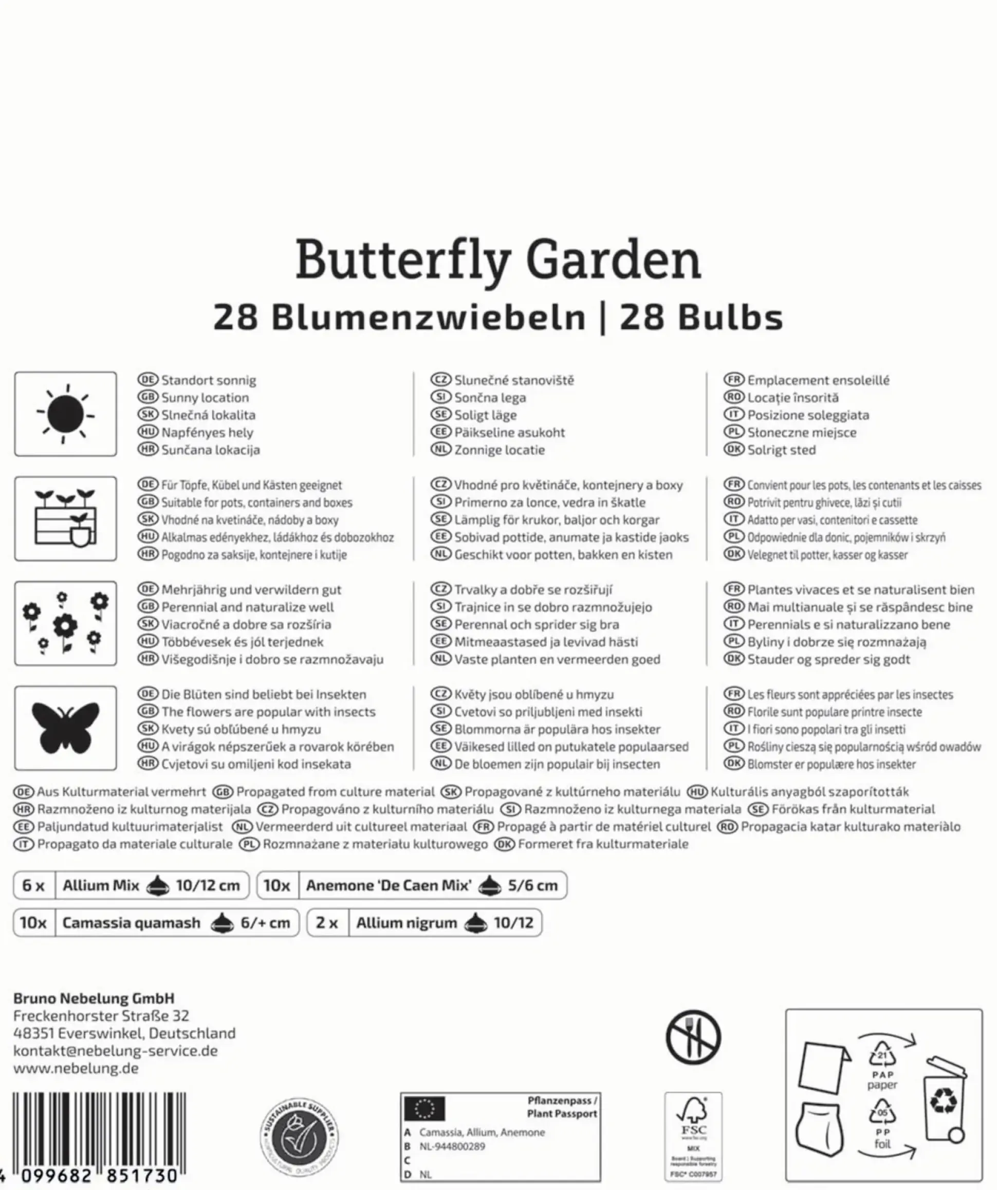 Kiepenkerl Herbstblumenzwiebelmischung Mega-Pack Butterfly Garden 28 Stück