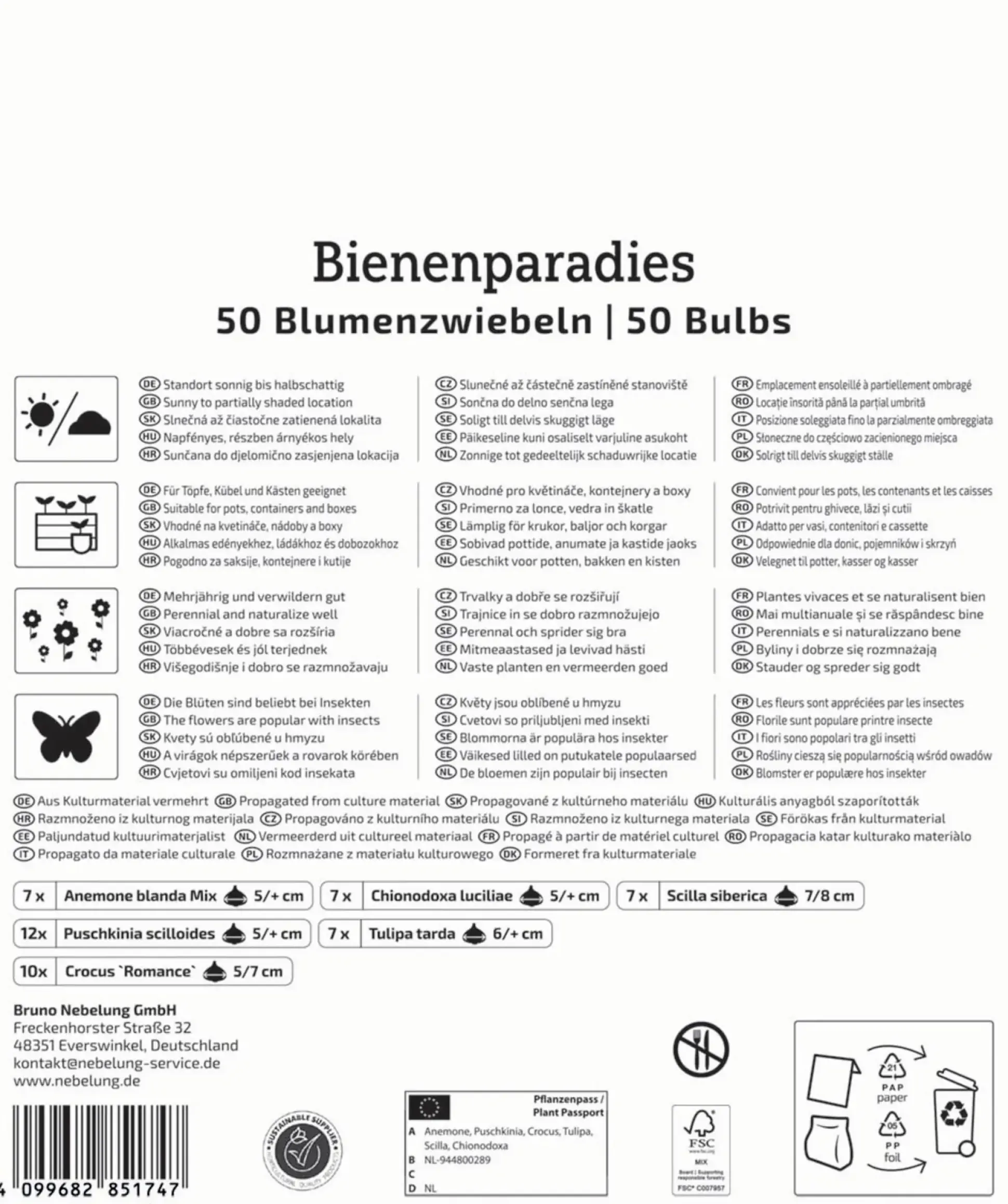 Kiepenkerl Herbstblumenzwiebelmischung Mega-Pack Bienenparadies 50 Stück