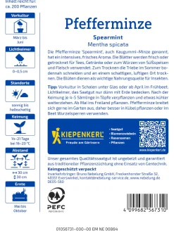 Kiepenkerl Kräutersamen Pfefferminz Spearmint für ca. 200 Pflanzen