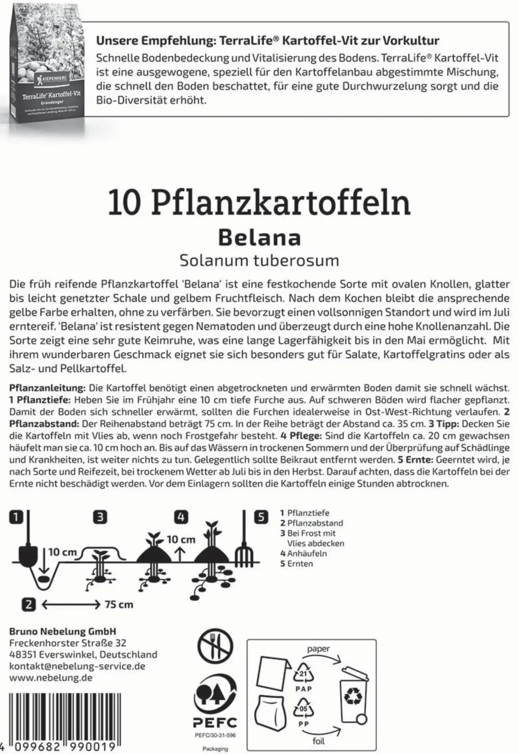Kiepenkerl Pflanzkartoffel Belana 10 Stück