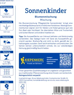 Kiepenkerl Profi-Line Saatgut Blumen-Mischung Pflegeleichte Sonnenkinder für ca. 2-3 m²
