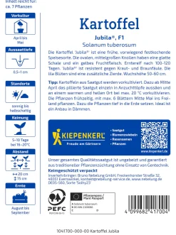 Kiepenkerl Profi-Line Saatgut Kartoffel Jubila für ca. 7 Pflanzen