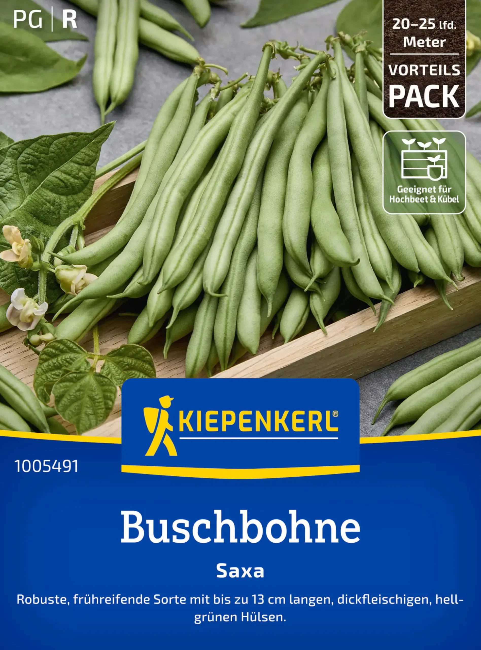Kiepenkerl Saatgut Buschbohnen Saxa Vorteilspackung für ca. 8 – 12,5 m²