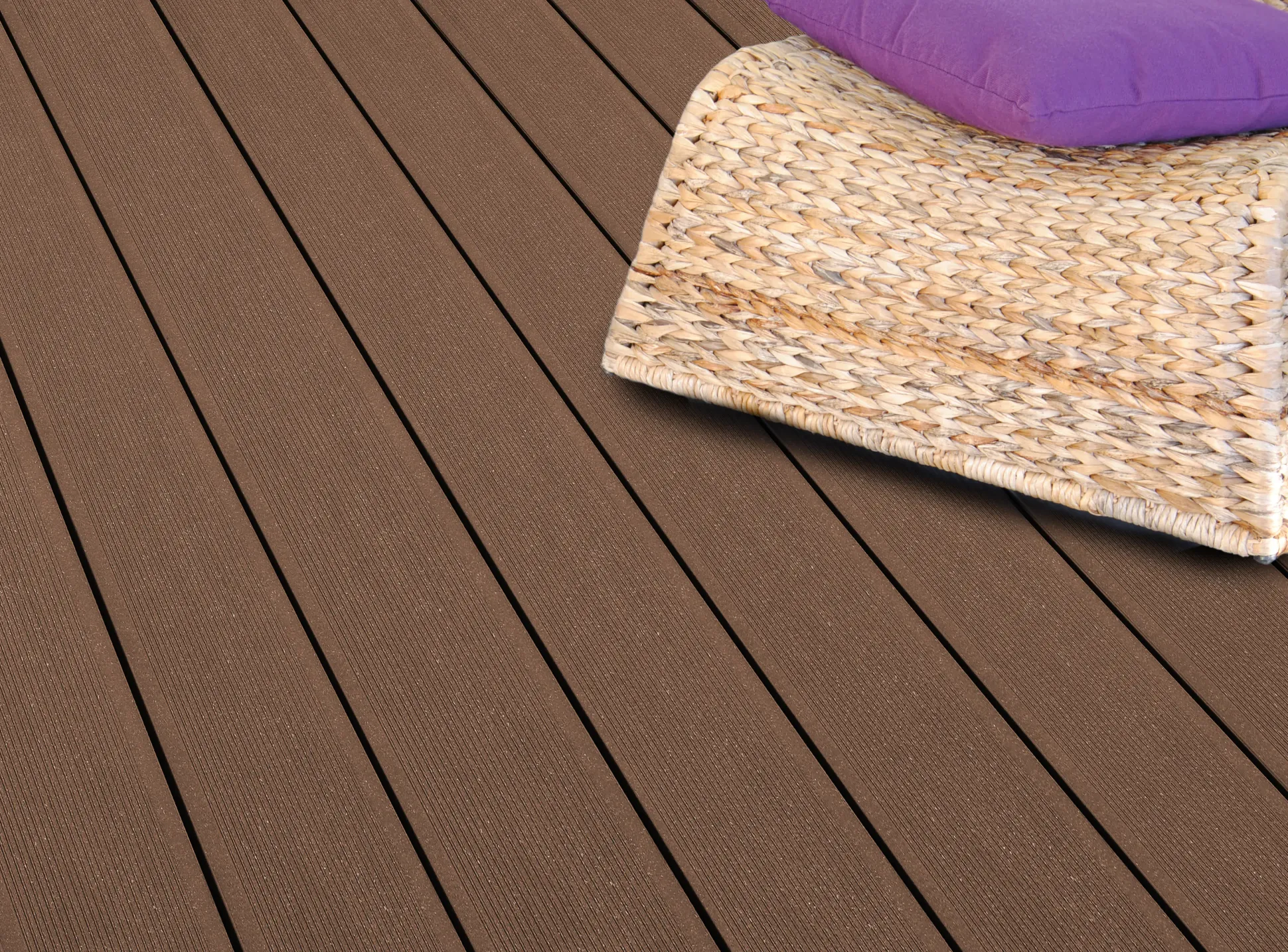 Kovalex Terrassendiele WPC Standard 14,5 x 2,6 cm braun gebürstet Meterware