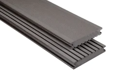 Kovalex Terrassendiele WPC Standard Massiv 14,5 x 2,6 cm graubraun gebürstet Meterware