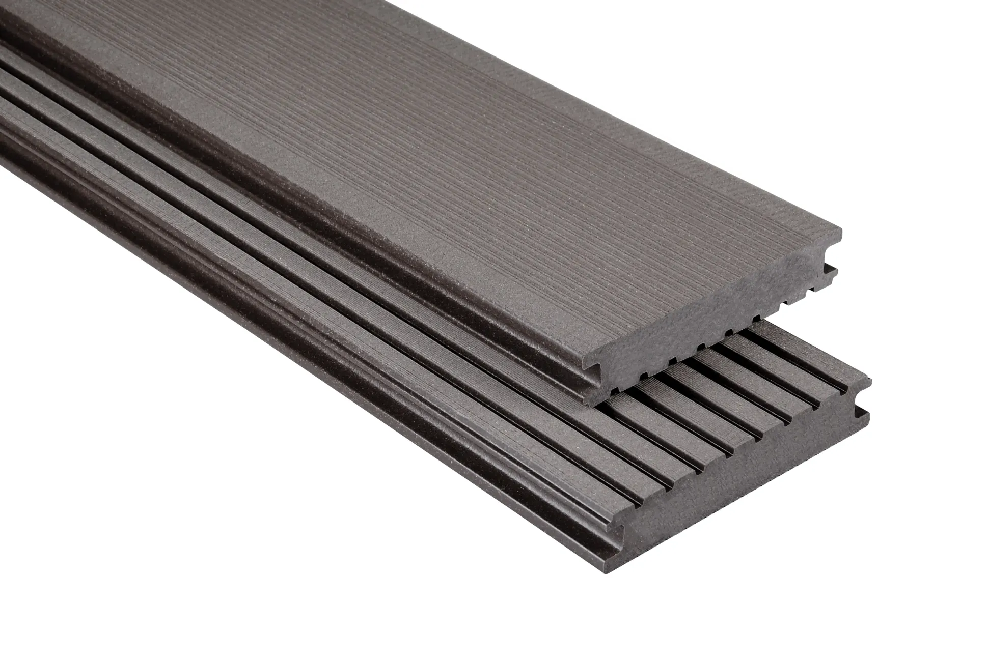 Kovalex Terrassendiele WPC Standard Massiv 14,5 x 2,6 cm graubraun gebürstet Meterware
