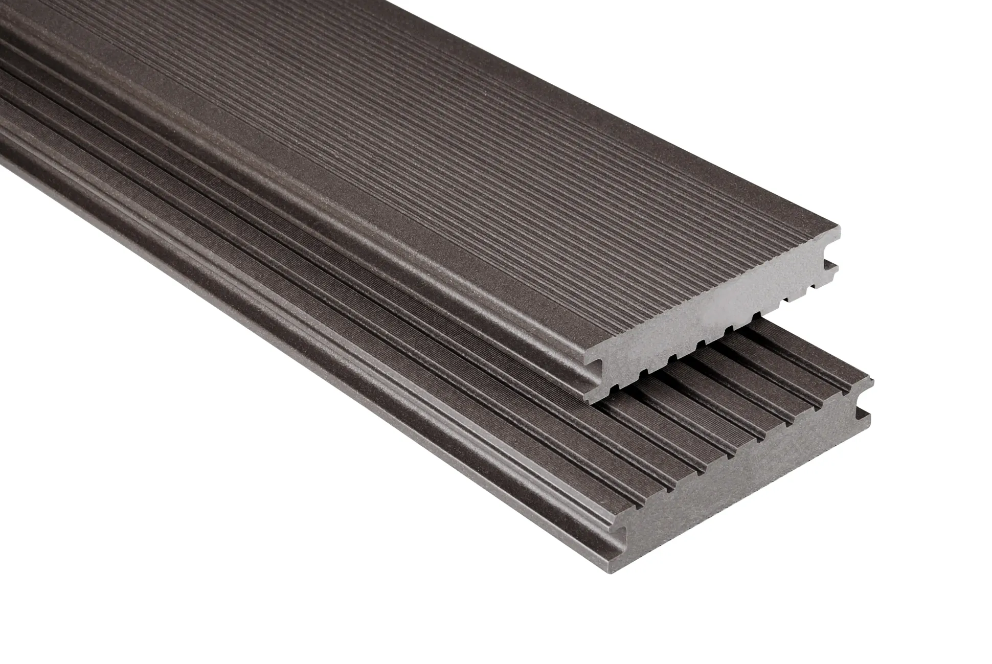Kovalex Terrassendiele WPC Standard Massiv 14,5 x 2,6 cm graubraun mattiert Meterware