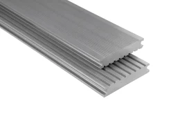 Kovalex Terrassendiele WPC Standard V 14,5 x 2,6 cm grau glatt Meterware