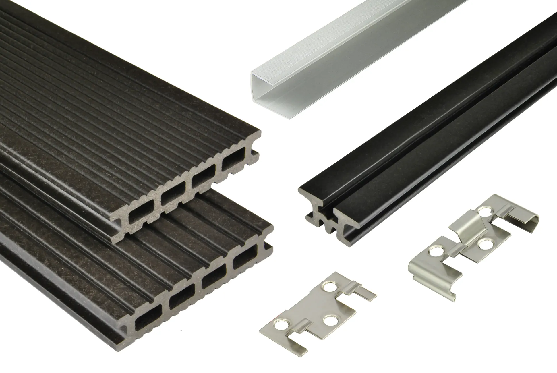 Kovalex WPC-Terrassendielen Kompett-Set anthrazit mattiert