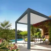Lamellen Terrassenüberdachung 480 x 360,8 x 266 cm grau/weiß