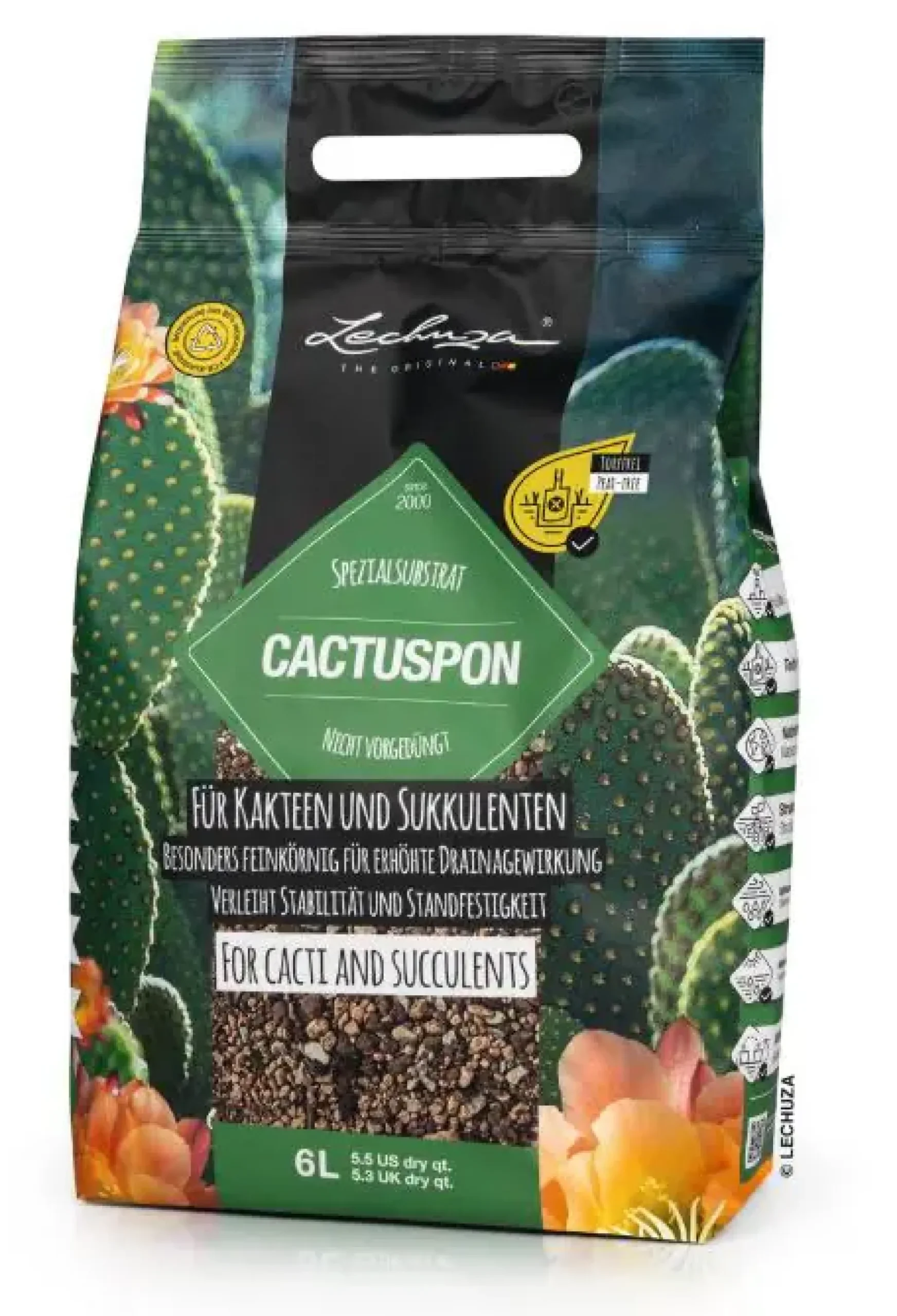 Lechuza Cactuspon Pflanzsubstrat für Kakteen 6 L