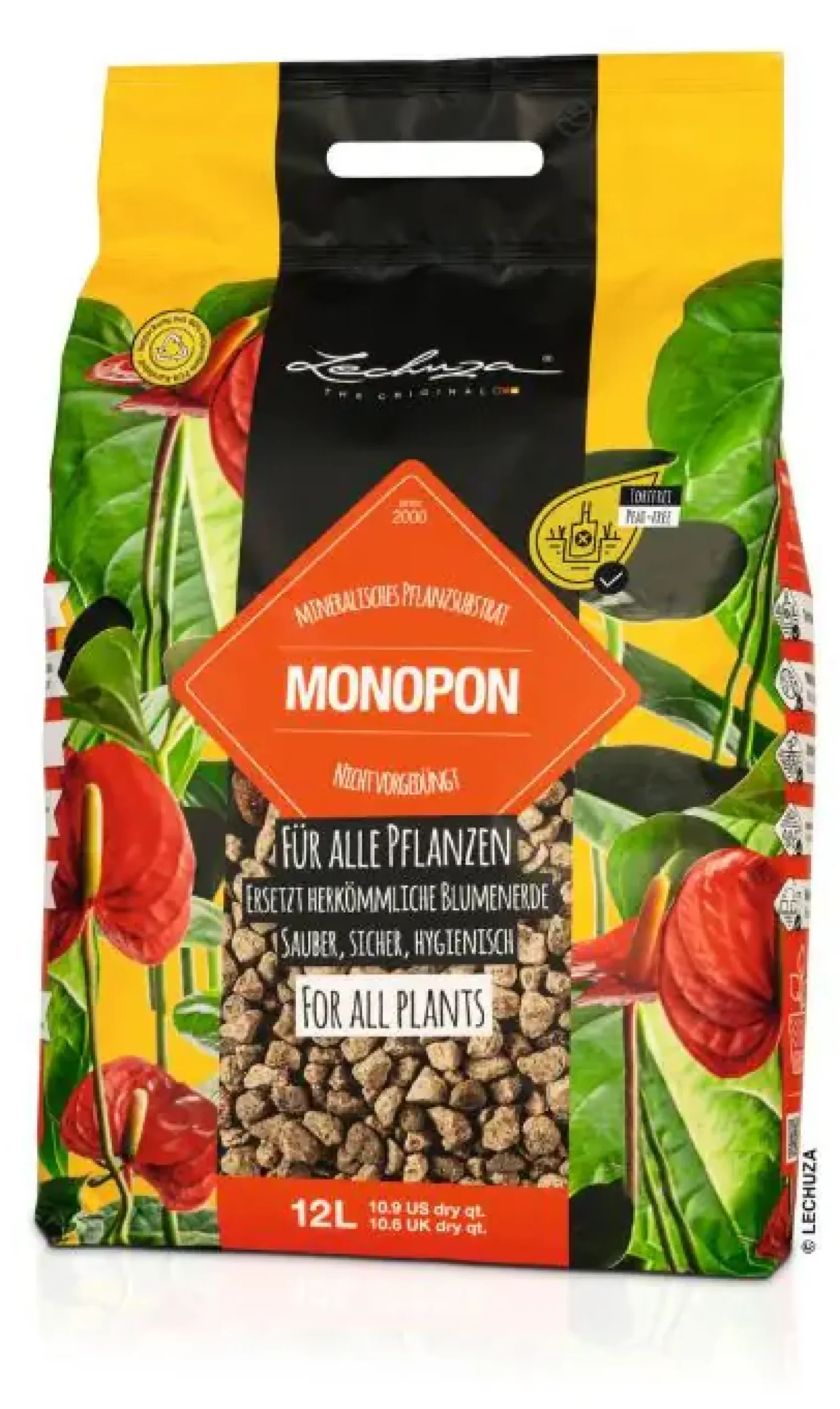 Lechuza Monopon Pflanzsubstrat für alle Pflanzen 12 L torffrei