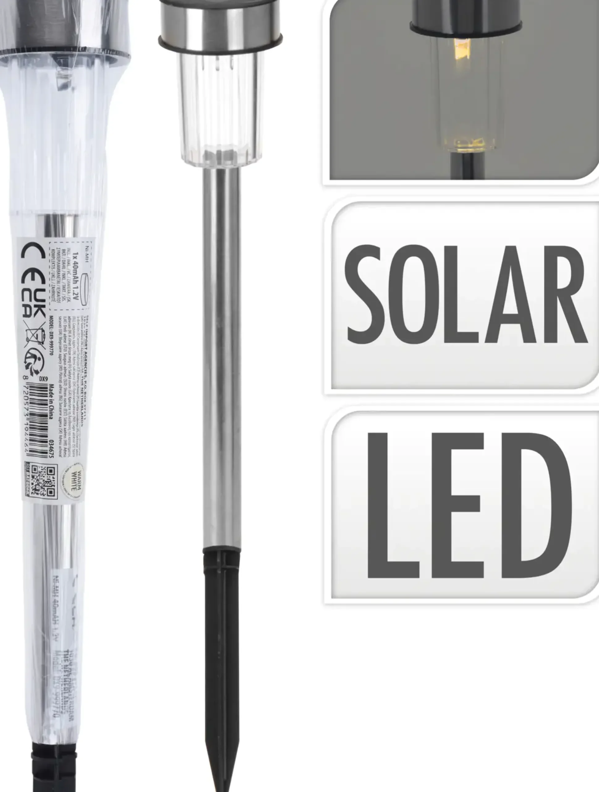 LED Solarleuchte 27,5 cm