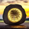 LED Solarleuchte Stein mit Dämmerungssensor grau-blau