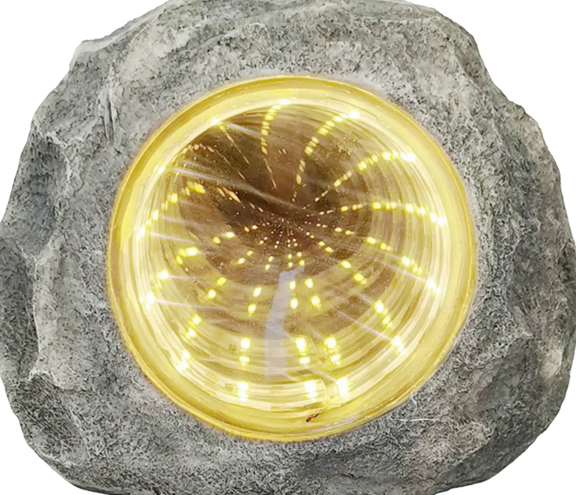 LED Solarleuchte Stein mit Dämmerungssensor grau-blau