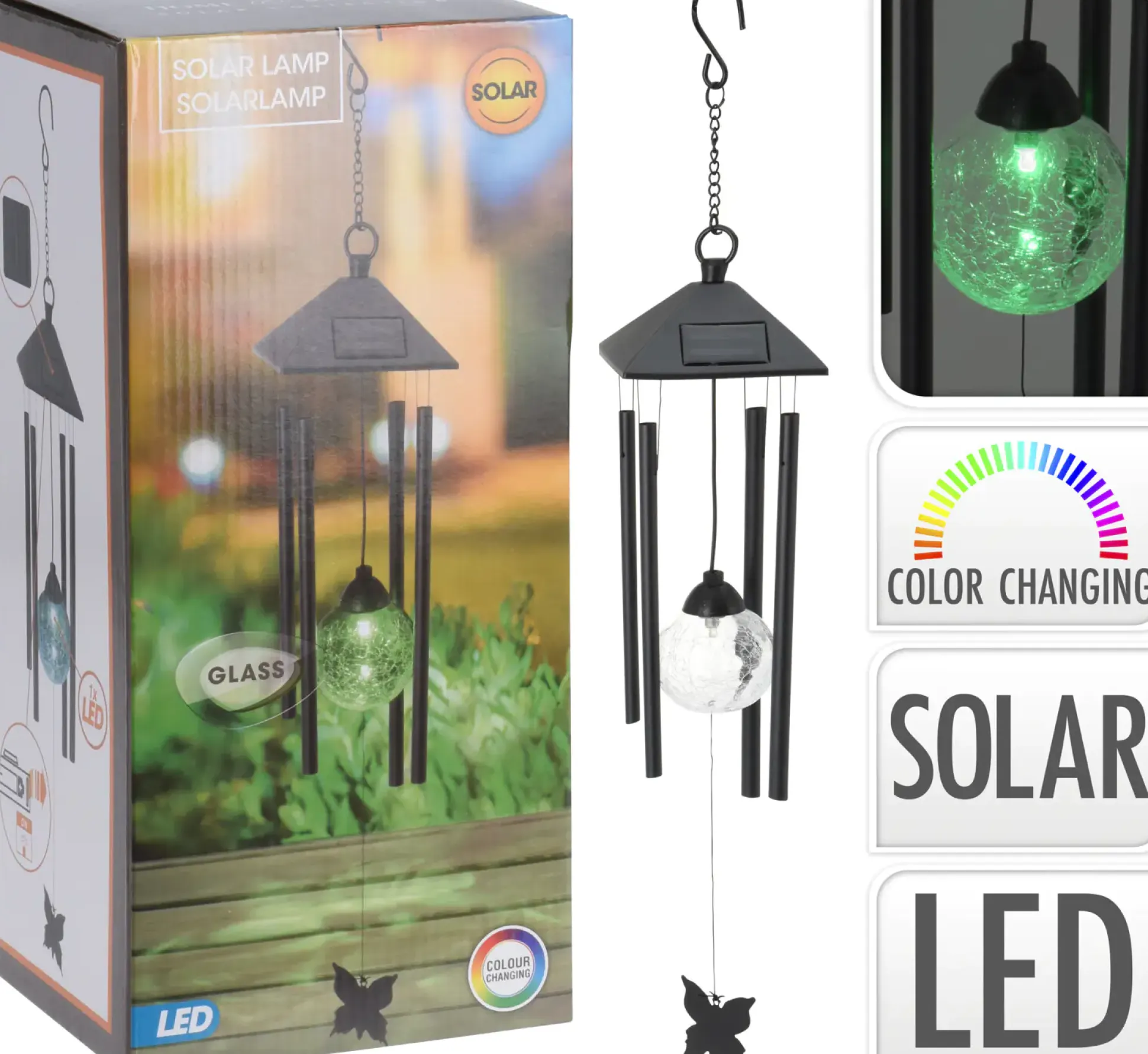 LED Solarleuchte Windspiel