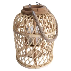 Light & More LED Dekoleuchte Korb hell mit Kerze mit Flammeneffekt 29 x 23 cm