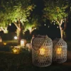 Light & More LED Dekoleuchte Korb hell mit Kerze mit Flammeneffekt 38 x 27 cm