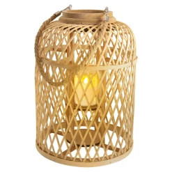 Light & More LED Dekoleuchte Korb hell mit Kerze mit Flammeneffekt 38 x 27 cm