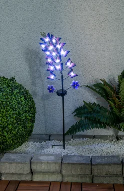 Light & More LED Solar-Erdspieß Viola violett 76 cm kaltweiß