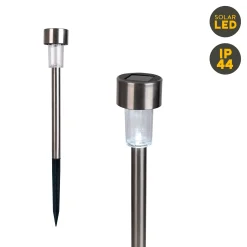 Light & More LED Solarleuchte silber edelstahl 36 cm kaltweiß