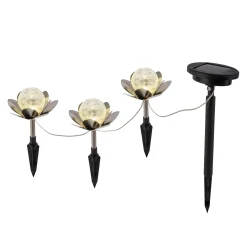 Light & More LED Solarleuchte Seerose 3er Set