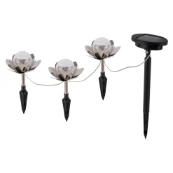 Light & More LED Solarleuchte Seerose 3er Set