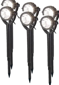 Light & More LED Solarleuchte Erdspieß 6er Set schwarz