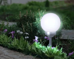 Light&More LED Solarleuchte Kugel 70 cm, Ø25 cm, Erdspieß