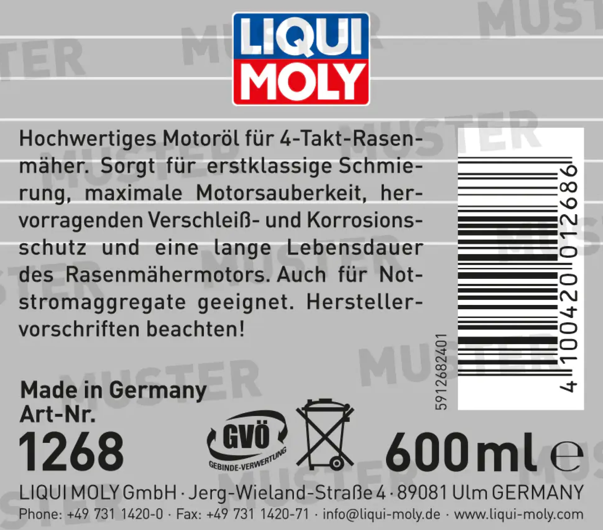 Liqui Moly Rasenmäher-Öl SAE 30 600 ml