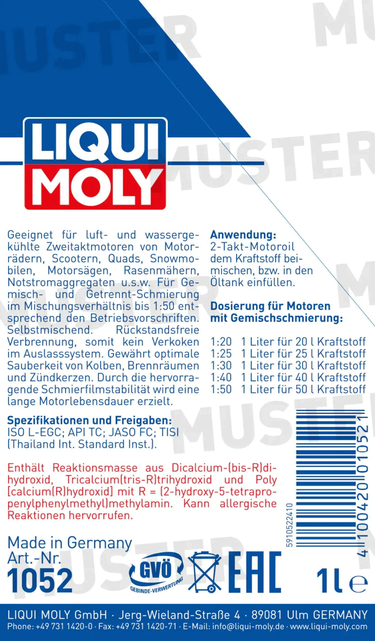 Liqui Moly 2-Takt Motoröl (Selbstmisch-Gebinde) 1 L
