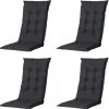 Madison Hochlehner-Auflage Basic schwarz 123 x 50 cm 4er-Set