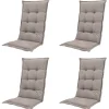 Madison Hochlehner-Auflage Basic taupe 123 x 50 cm 4er-Set
