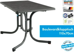 MFG Gartentisch wetterfest Stahl Boulevard 110 x 70 cm klappbar