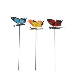 Mica Gartenstecker Schmetterling rot blau orange H 32 x 13 cm sortiert