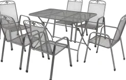 MWH Garten-Essgruppe Caffe Latte Metall 6 Personen