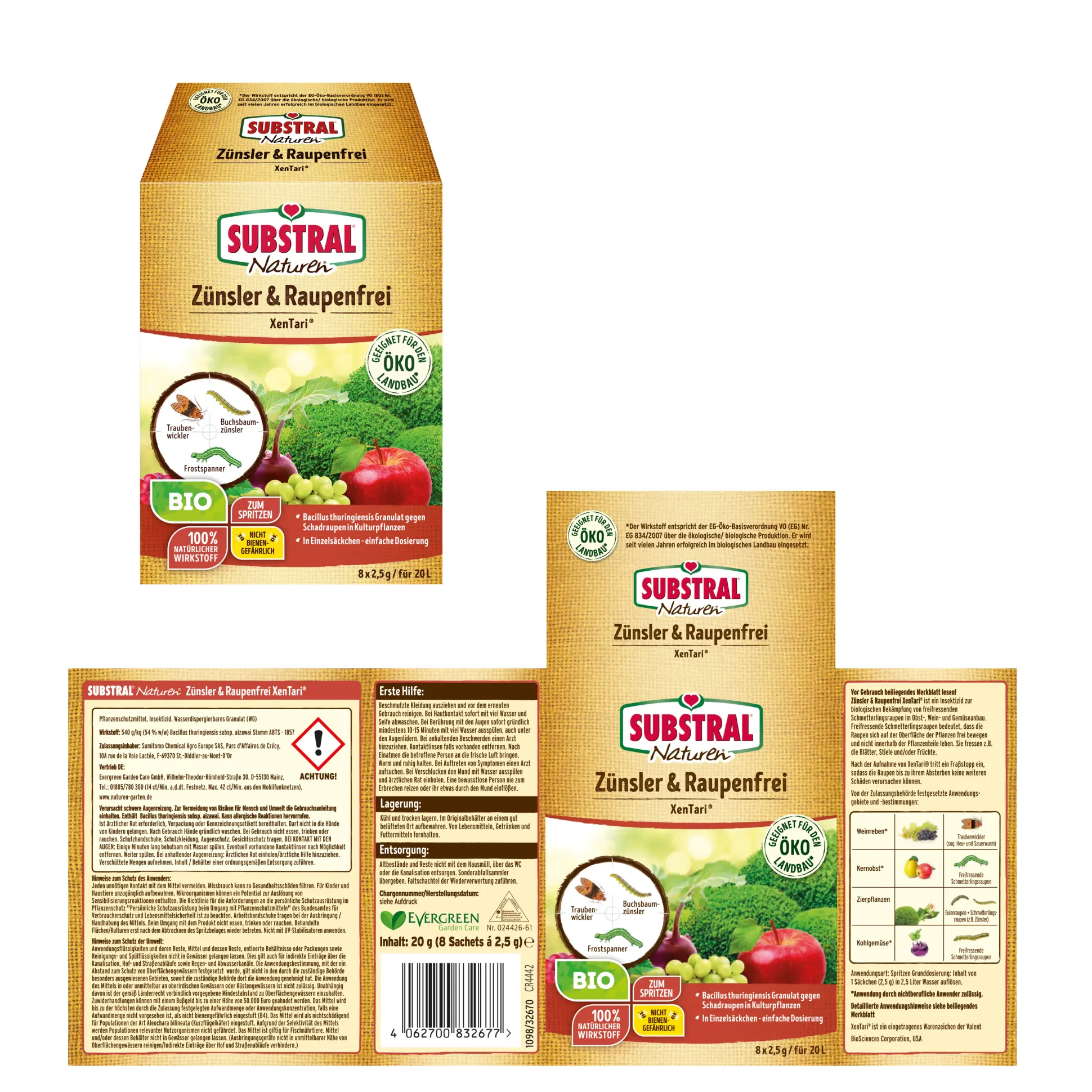 Naturen Bio Zünsler & Raupenfrei XenTari 8 x 2,5 g